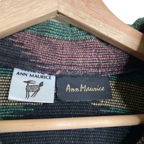 Ann Maurice Vintage Tapestry Tribal Women’s Button Front Stand Collar Jacket - Picture 9 of 9